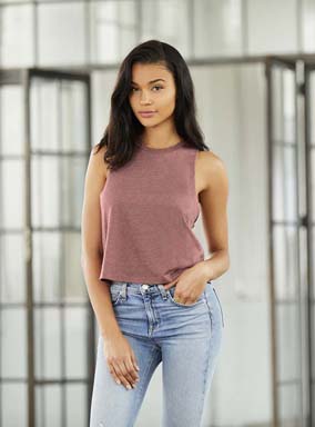 Tops bella & canvas bella & canvas trägerhemd crop für frauen