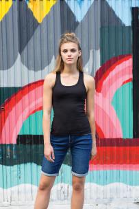 Tops skinni fit ladies stretch racer-back tank